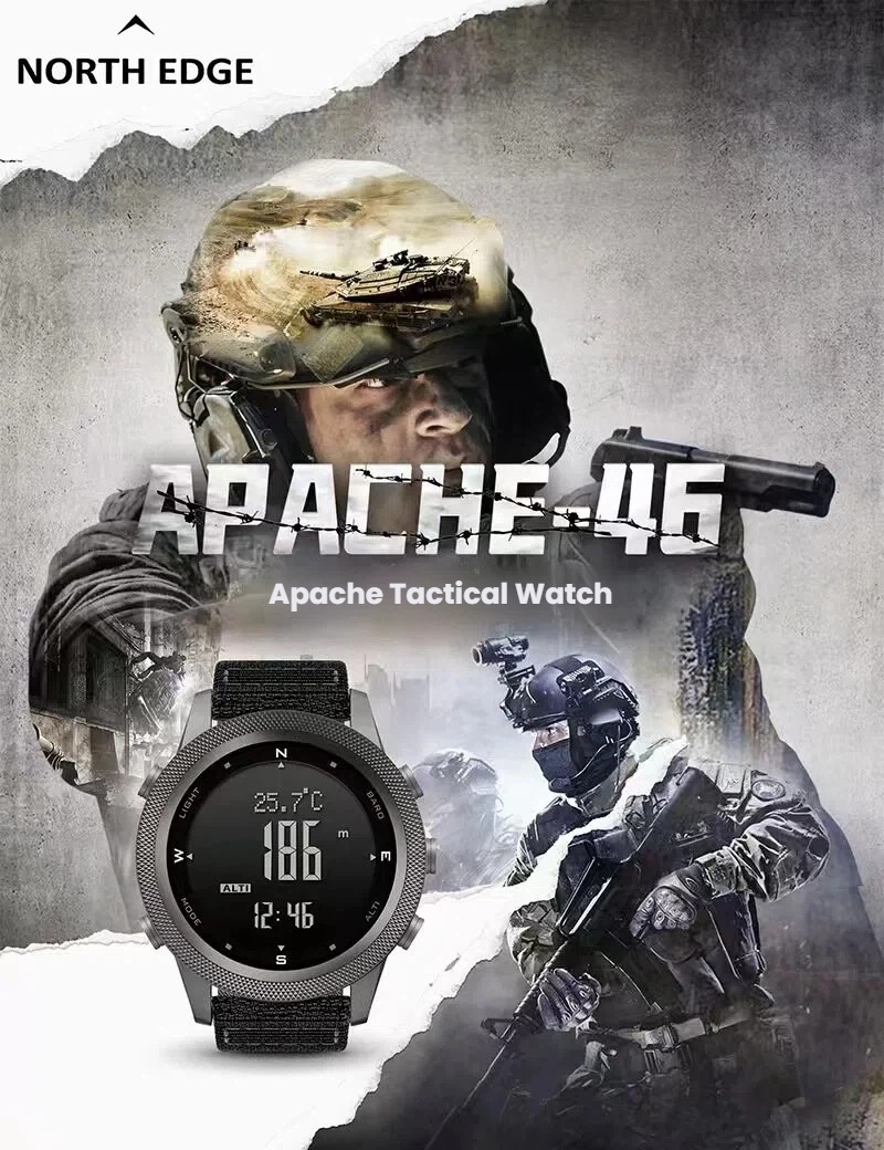 NORTH EDGE Apache46 Men Outdoo - Altimeter Compass Watch recension och pris