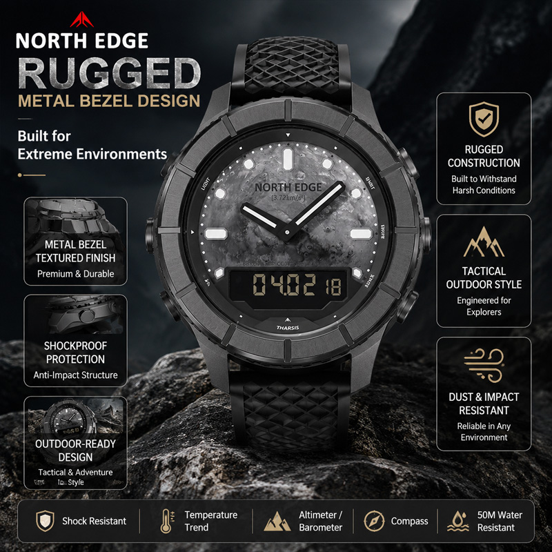 NORTH EDGE 2026 THARSIS Men‘s  - Altimeter Compass Watch recension och pris
