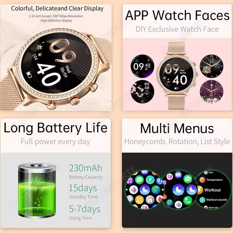 Elegant Ladies' Smartwatch Blu - Smartwatch Watches Price recension och pris